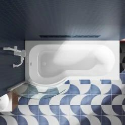 Drench P Shaped ArmourCast Reinforced Shower Bath With Front Panel And Shower Screen - 1700mm 21 Drench P Shaped ArmourCast Reinforced Shower Bath With Front Panel And Shower Screen - 1700mm -Drench Store 1700 p shape shower bath screen rail3 left hand