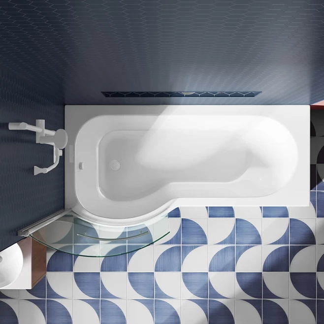 Drench P Shaped ArmourCast Reinforced Shower Bath With Front Panel And Shower Screen - 1700mm 12 Drench P Shaped ArmourCast Reinforced Shower Bath With Front Panel And Shower Screen - 1700mm - Image 10