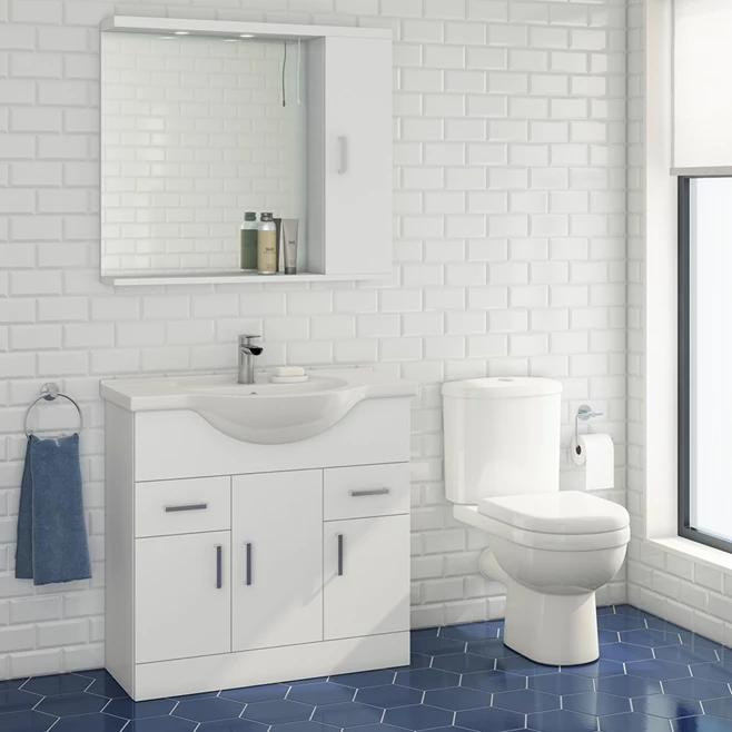 Vellamo Alpine Illuminated Mirror Cabinet - 850 X 750mm 4 Vellamo Alpine Illuminated Mirror Cabinet - 850 X 750mm - Image 2