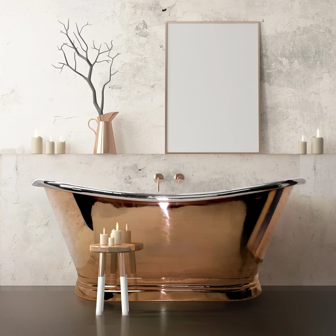 BC Designs Classic Roll Top Copper/Nickel Boat Bath - 1500 X 725mm & 1700 X 725mm 4 BC Designs Classic Roll Top Copper/Nickel Boat Bath - 1500 X 725mm & 1700 X 725mm - Image 2
