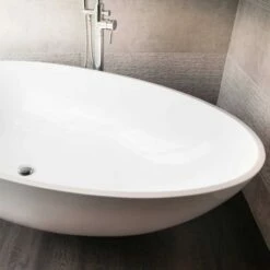 BC Designs Gio Freestanding Bath - 1645 X 935mm -Drench Store bc designs gio 1645x935mm freestanding oval bath