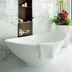 BC Designs Kurv Freestanding Bath - 1890 X 900mm -Drench Store bc designs kurv freestanding bath 1890x900mm lifestyle2