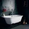 Burlington Avantgarde Back To Wall Roll Top Bath With Luxury Feet - 1700 X 750mm -Drench Store burlington avantgarde back to wall roll top bath