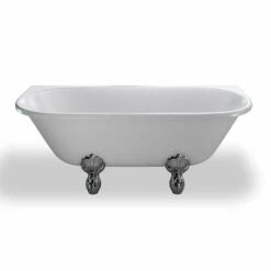 Burlington Avantgarde Back To Wall Roll Top Bath With Luxury Feet - 1700 X 750mm -Drench Store burlington avantgarde bcktowall roll top bath feet