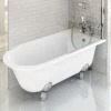 Burlington Hampton Roll Top Shower Bath With Luxury Feet - 1500 & 1700 X 750mm