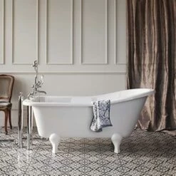 Burlington Harewood Slipper Bath With Luxury Feet - 1690 X 730mm -Drench Store burlington harewood slipper bath and feet 1700x740 1