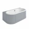Burlington London Back To Wall Bath With Curved Surround, Overflow And Waste - 1800 X 950mm -Drench Store burlington london classic grey back to wall bath