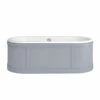 Burlington London Bath With Curved Surround, Overflow And Waste -1800 X 850mm -Drench Store burlington london classic grey curved bath5B15D