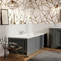 Butler & Rose Wooden Bath Corner Post -Drench Store butler rose bath panel 1700 spa grey lifestyle1 1