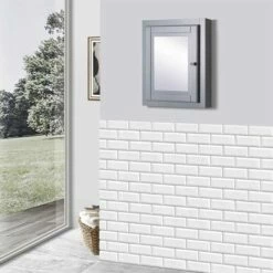 Butler & Rose Darcy Matt Grey Mirrored Cabinet - 600 X 500mm -Drench Store butler rose catherine 600x500mm mirrored cabinet