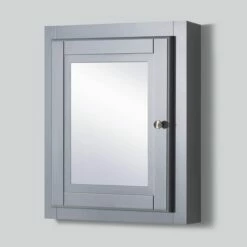 Butler & Rose Darcy Matt Grey Mirrored Cabinet - 600 X 500mm