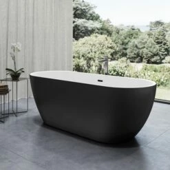 Charlotte Edwards Belgravia Matt Black Freestanding Bath - 1700 X 670mm -Drench Store charlotte edwards freestanding bath belgravia matt black lifestyle 2