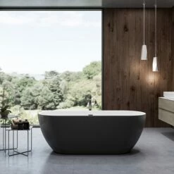 Charlotte Edwards Belgravia Matt Black Freestanding Bath - 1700 X 670mm -Drench Store charlotte edwards freestanding bath belgravia matt black room set 2