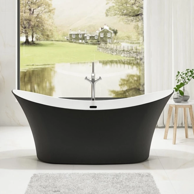 Charlotte Edwards Harrow Matt Black Freestanding Bath - 1700 X 700mm 3 Charlotte Edwards Harrow Matt Black Freestanding Bath - 1700 X 700mm