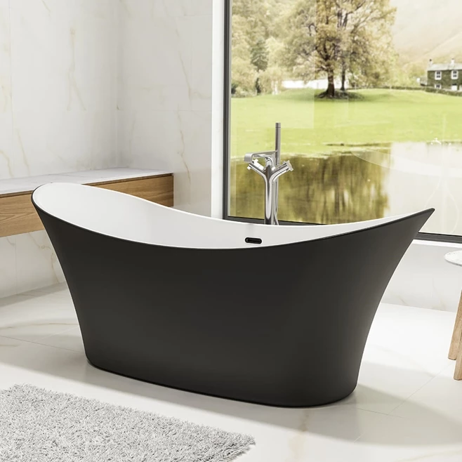 Charlotte Edwards Harrow Matt Black Freestanding Bath - 1700 X 700mm 5 Charlotte Edwards Harrow Matt Black Freestanding Bath - 1700 X 700mm - Image 3
