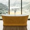 Charlotte Edwards Jupiter Gold Freestanding Bath - 1700 X 700mm -Drench Store charlotte edwards freestanding bath jupiter sparkling gold lifestyle