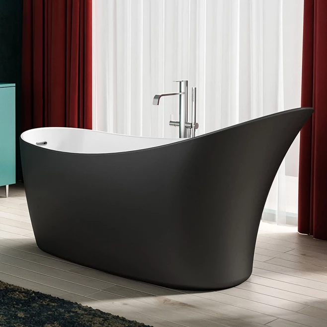 Charlotte Edwards Portobello Matt Black Freestanding Bath - 1590 X 680mm 3 Charlotte Edwards Portobello Matt Black Freestanding Bath - 1590 X 680mm
