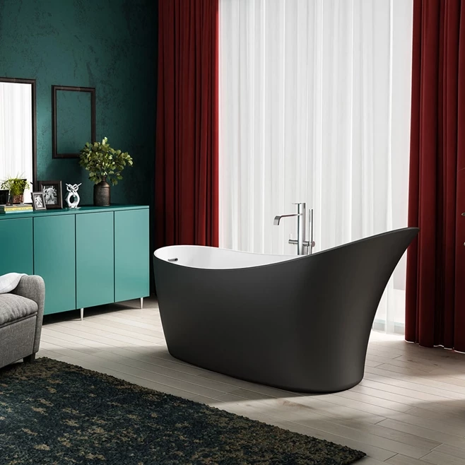 Charlotte Edwards Portobello Matt Black Freestanding Bath - 1590 X 680mm 4 Charlotte Edwards Portobello Matt Black Freestanding Bath - 1590 X 680mm - Image 2