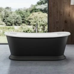 Charlotte Edwards Rosemary Matt Black Freestanding Bath - 1710 X 720mm