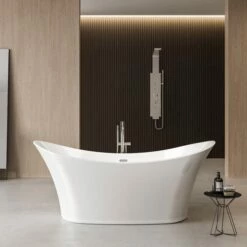 Charlotte Edwards Harrow Freestanding Bath - 1700 X 700mm 5 Charlotte Edwards Harrow Freestanding Bath - 1700 X 700mm -Drench Store charlotte edwards harrow white bath lifestyle2