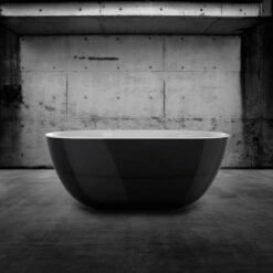 Charlotte Edwards Mayfair Gloss Black Freestanding Bath - 1500 X 780mm -Drench Store charlotte edwards mayfair black 1500x780 oval bath
