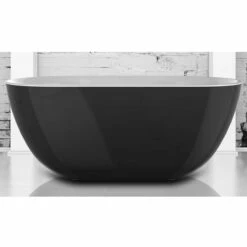 Charlotte Edwards Mayfair Gloss Black Freestanding Bath - 1500 X 780mm -Drench Store charlotte edwards mayfair black freestanding bath