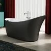 Charlotte Edwards Portobello Matt Black Freestanding Bath - 1720 X 730mm -Drench Store charlotte edwards portobello freestanding bath matt black lifestyle