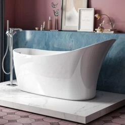 Charlotte Edwards Portobello White Freestanding Bath - 1590 X 680mm 11 Charlotte Edwards Portobello White Freestanding Bath - 1590 X 680mm -Drench Store charlotte edwards portobello white bath lifestyle