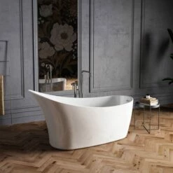 Charlotte Edwards Portobello White Freestanding Bath - 1590 X 680mm 10 Charlotte Edwards Portobello White Freestanding Bath - 1590 X 680mm -Drench Store charlotte edwards portobello white bath lifestyle4