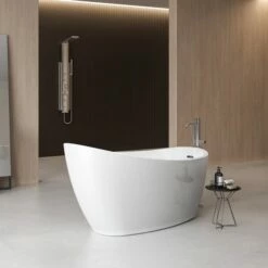 Charlotte Edwards Proteus White Freestanding Bath - 1550 X 780mm -Drench Store charlotte edwards proteus white bath lifestyle2