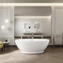 Charlotte Edwards Shard Freestanding Bath - 1685 X 785mm -Drench Store charlotte edwards shard white bath lifestyle