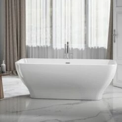 Charlotte Edwards Thebe White Freestanding Bath - 1700 X 750mm -Drench Store charlotte edwards thebe white bath lifestyle2