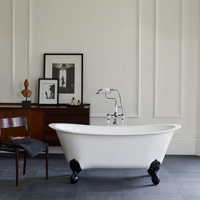 Clearwater Batello ClearStone Roll Top Bath With Claw Feet - 1690 X 800mm 3 Clearwater Batello ClearStone Roll Top Bath With Claw Feet - 1690 X 800mm