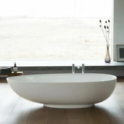 Clearwater Teardrop ClearStone Freestanding Bath - 1690 & 1910 X 820mm -Drench Store clearwater teardrop petite clearstone floor bath