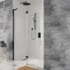 Crosswater Design+ Matt Black 8mm Easy Clean Walk-In Easy Access Shower - 1700mm -Drench Store crosswater design easy access black walk in shower