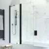 Crosswater Design+ Matt Black 6mm Easy Clean Double Bath Screen - 1500 X 1060mm -Drench Store crosswater design matt black double bath screen