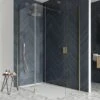 Crosswater Gallery 10 Walk In Shower Enclosure 10mm Panels With Multiple Configurations - Brushed Brass -Drench Store crosswater gallery 10 brushed brass corner and hinged deflector 1