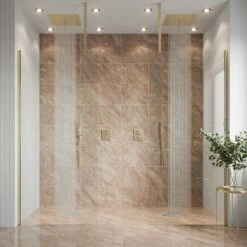 Crosswater Gallery 8 Walk In Shower Enclosure 8mm Panels With Multiple Configurations - Brushed Brass -Drench Store crosswater gallery 10 brushed brass recess with double panel