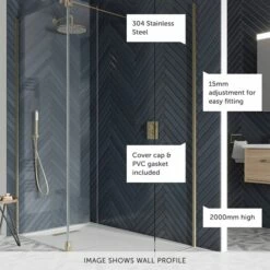 Crosswater Gallery 10 Walk In Shower Enclosure 10mm Panels With Multiple Configurations - Brushed Brass -Drench Store crosswater gallery 10 brushed brass wall profile banner callouts