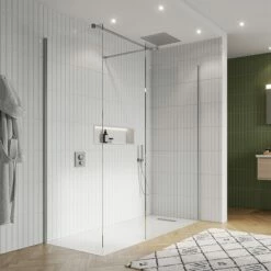 Crosswater Gallery 8 Walk In Shower Enclosure 8mm Panels With Multiple Configurations - Brushed Stainless Steel -Drench Store crosswater gallery 10 brushed steel corner with t bar 2