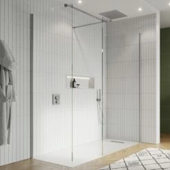 Crosswater Gallery 8 Walk In Shower Enclosure 8mm Panels With Multiple Configurations - Brushed Stainless Steel -Drench Store crosswater gallery 10 brushed steel corner with t bar