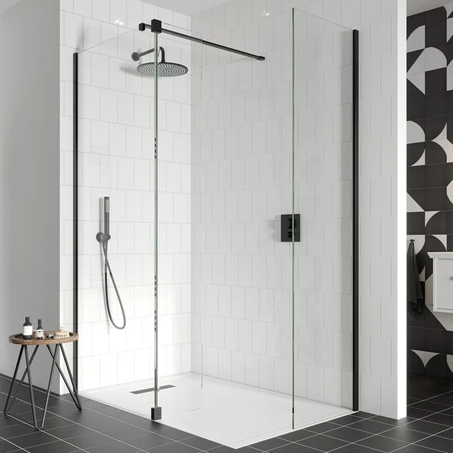 Crosswater Gallery 10 Walk In Shower Enclosure 10mm Panels With Multiple Configurations - Matt Black 3 Crosswater Gallery 10 Walk In Shower Enclosure 10mm Panels With Multiple Configurations - Matt Black