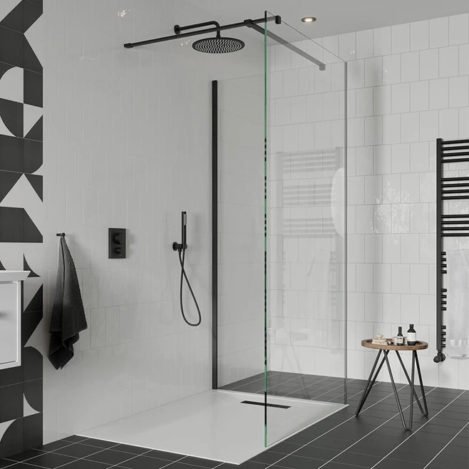 Crosswater Gallery 10 Walk In Shower Enclosure 10mm Panels With Multiple Configurations - Matt Black 4 Crosswater Gallery 10 Walk In Shower Enclosure 10mm Panels With Multiple Configurations - Matt Black - Image 2