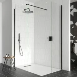 Crosswater Gallery 10 Walk In Shower Enclosure 10mm Panels With Multiple Configurations - Matt Black 14 Crosswater Gallery 10 Walk In Shower Enclosure 10mm Panels With Multiple Configurations - Matt Black -Drench Store crosswater gallery 10 matt black corner with wall bracing 1