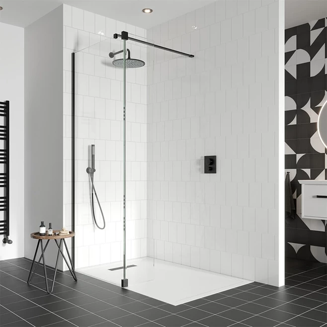 Crosswater Gallery 10 Walk In Shower Enclosure 10mm Panels With Multiple Configurations - Matt Black 6 Crosswater Gallery 10 Walk In Shower Enclosure 10mm Panels With Multiple Configurations - Matt Black - Image 4