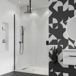 Crosswater Gallery 10 Walk In Shower Enclosure 10mm Panels With Multiple Configurations - Matt Black 16 Crosswater Gallery 10 Walk In Shower Enclosure 10mm Panels With Multiple Configurations - Matt Black -Drench Store crosswater gallery 10 matt black recess ceiling bracing bar 1