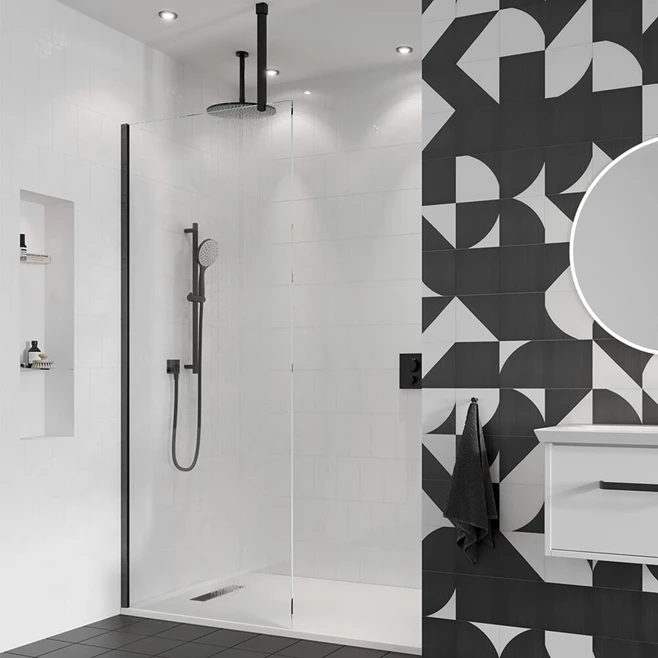 Crosswater Gallery 10 Walk In Shower Enclosure 10mm Panels With Multiple Configurations - Matt Black 7 Crosswater Gallery 10 Walk In Shower Enclosure 10mm Panels With Multiple Configurations - Matt Black - Image 5