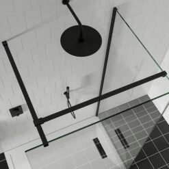 Crosswater Gallery 10 Walk In Shower Enclosure 10mm Panels With Multiple Configurations - Matt Black 18 Crosswater Gallery 10 Walk In Shower Enclosure 10mm Panels With Multiple Configurations - Matt Black -Drench Store crosswater gallery 10 matt black t bracing bar lifestyle 1