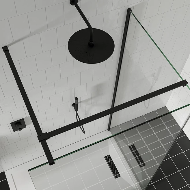 Crosswater Gallery 10 Walk In Shower Enclosure 10mm Panels With Multiple Configurations - Matt Black 9 Crosswater Gallery 10 Walk In Shower Enclosure 10mm Panels With Multiple Configurations - Matt Black - Image 7