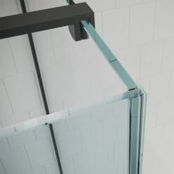 Crosswater Gallery 10 Walk In Shower Enclosure 10mm Panels With Multiple Configurations - Matt Black 19 Crosswater Gallery 10 Walk In Shower Enclosure 10mm Panels With Multiple Configurations - Matt Black -Drench Store crosswater gallery 10 matt black two panels detail 1